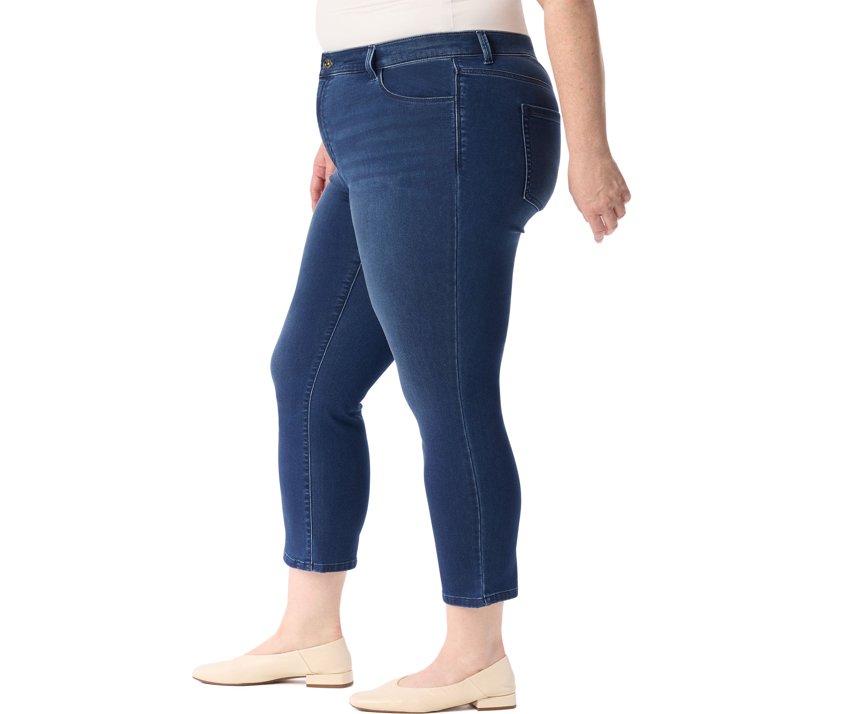 Plus Size Ankle Straight Knit Jeans 