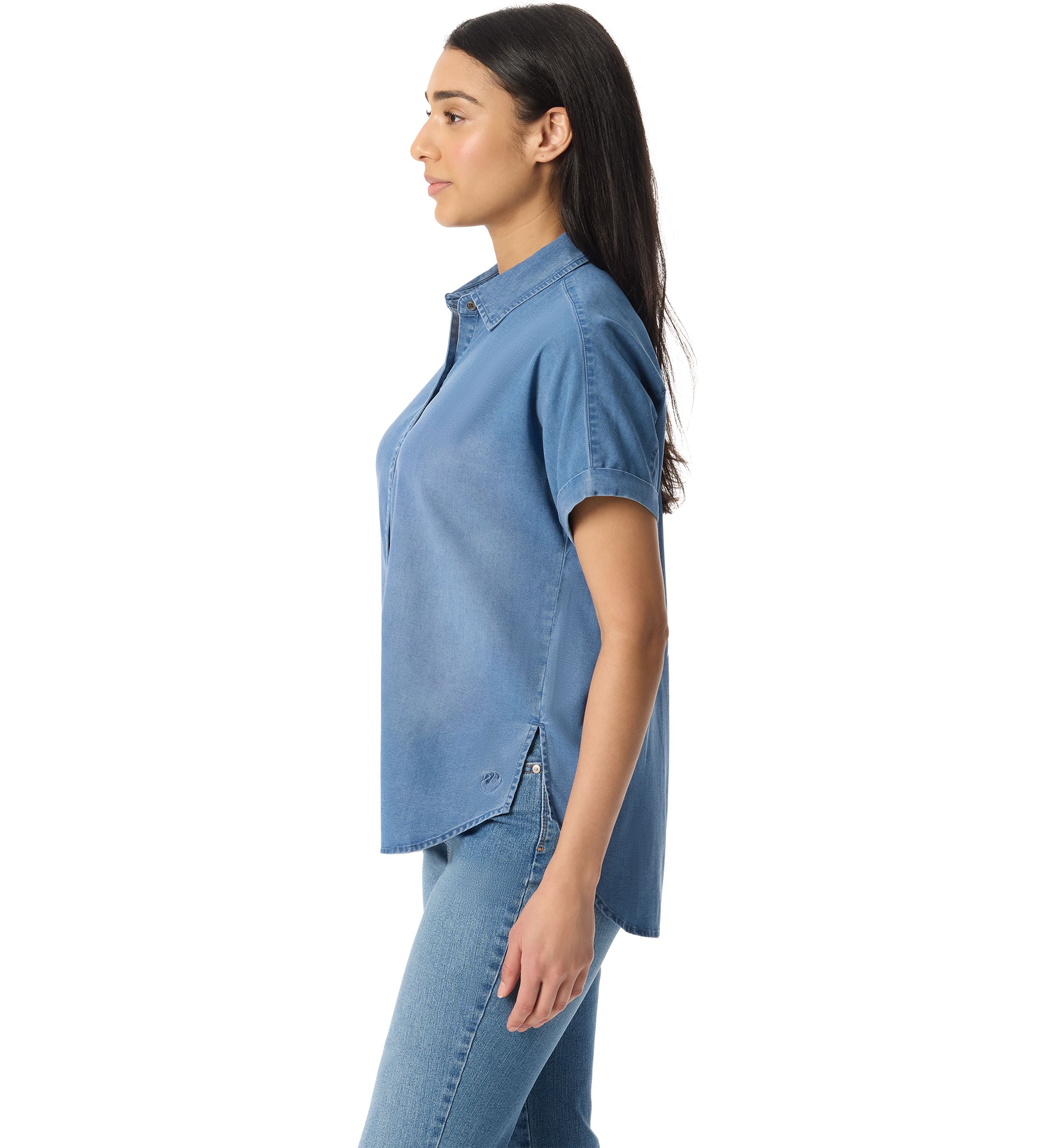 Petite Daisy Roll Sleeve Shirt 