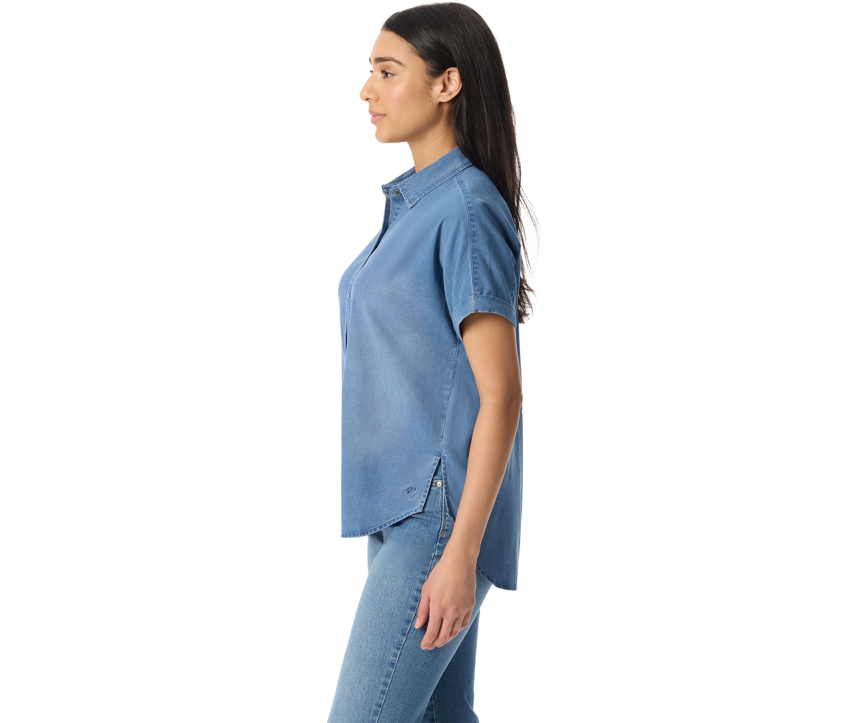 Petite Daisy Roll Sleeve Shirt 