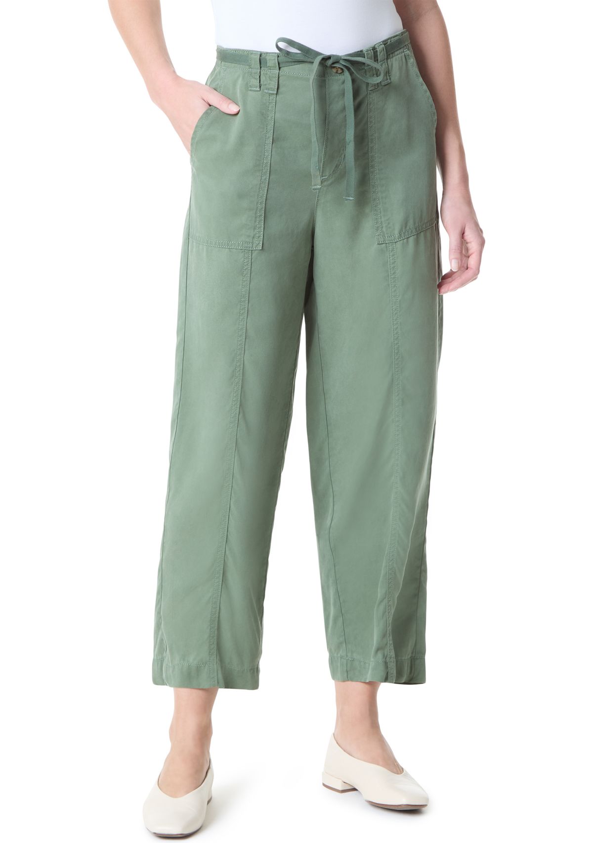 Petite Soft Fluid Straight Trousers