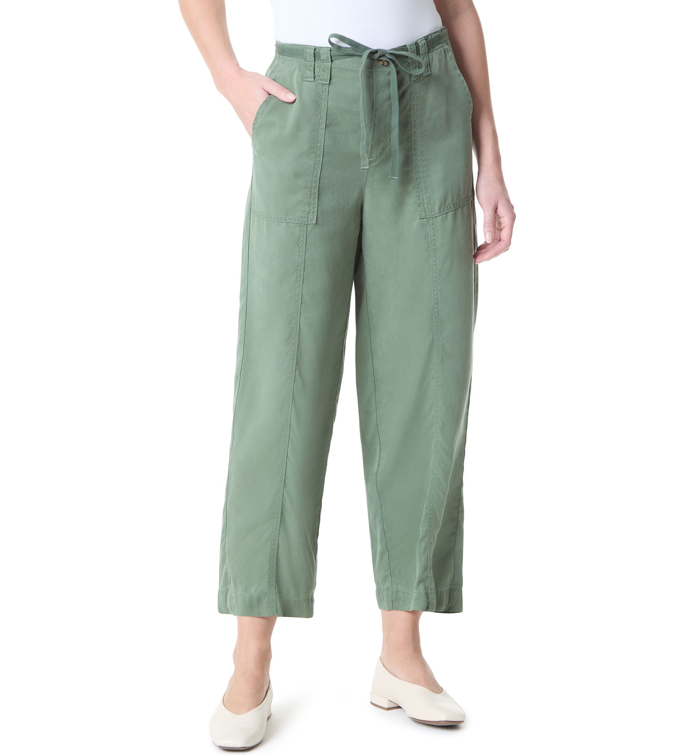 Petite Soft Fluid Straight Trousers