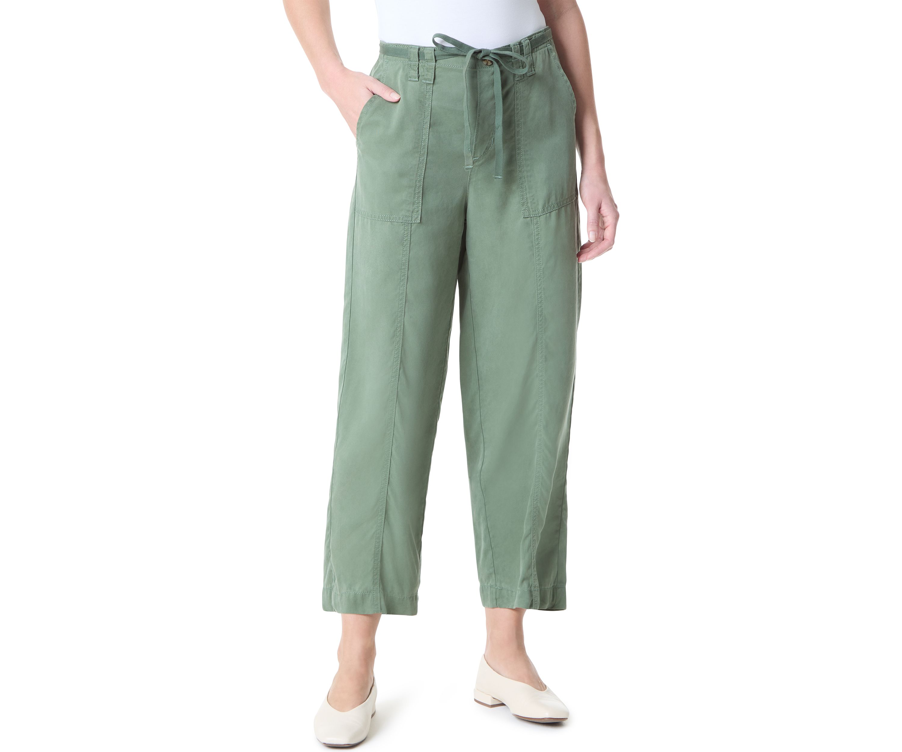 Petite Soft Fluid Straight Trousers