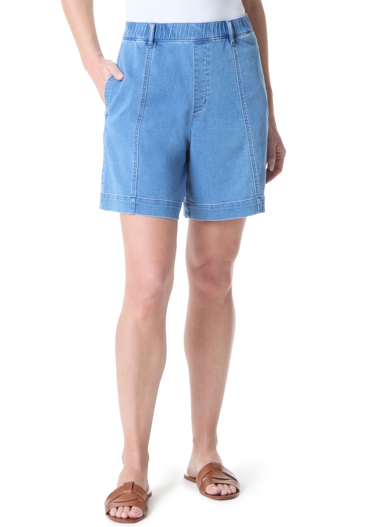 Womens Seamed Short Knit Shorts