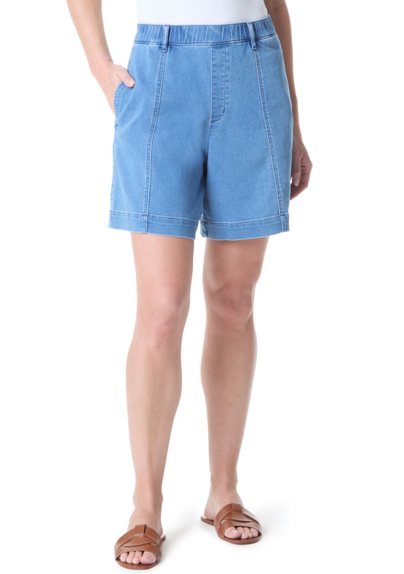 Womens Seamed Short Knit Shorts
