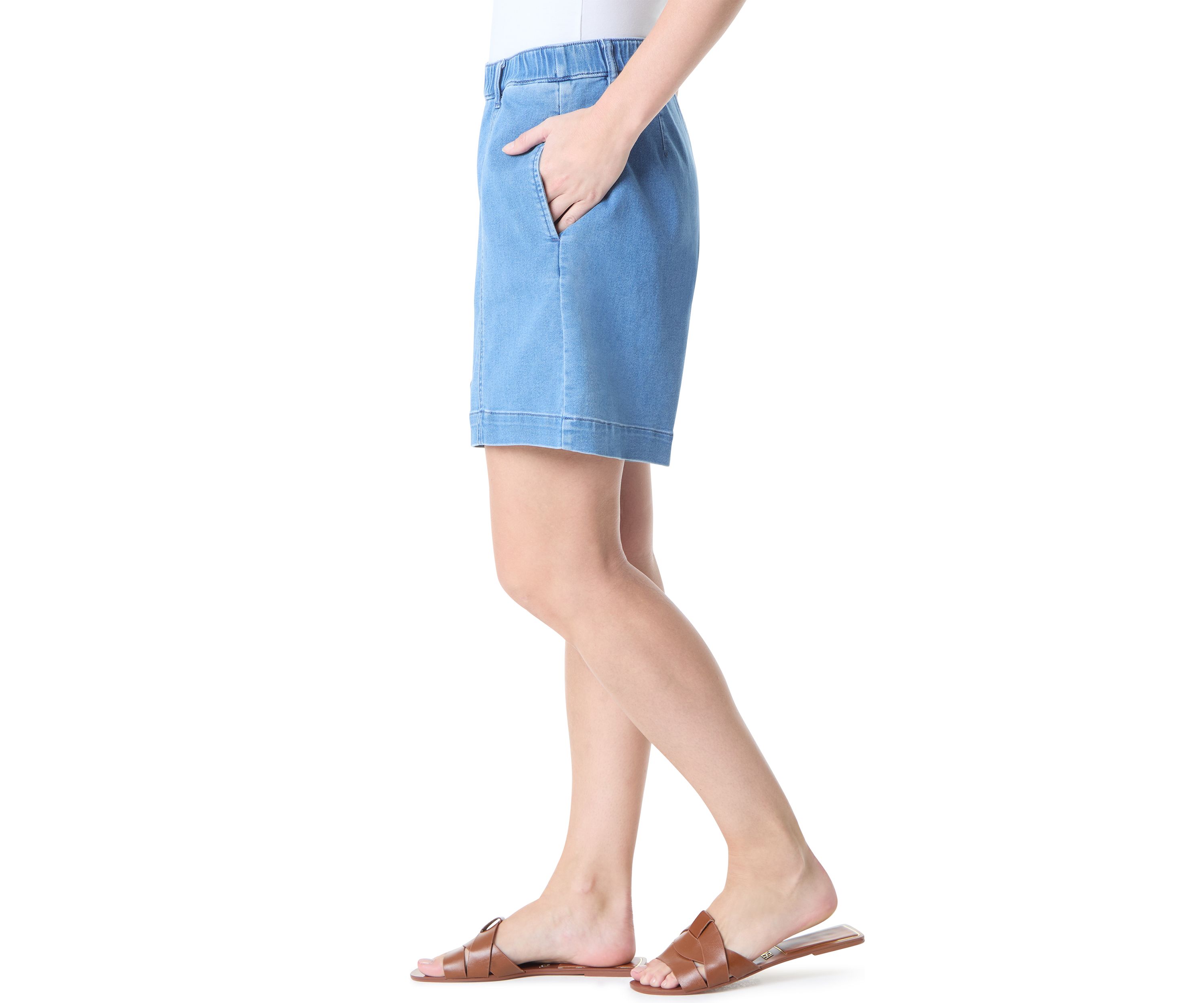 Womens Seamed Short Knit Shorts