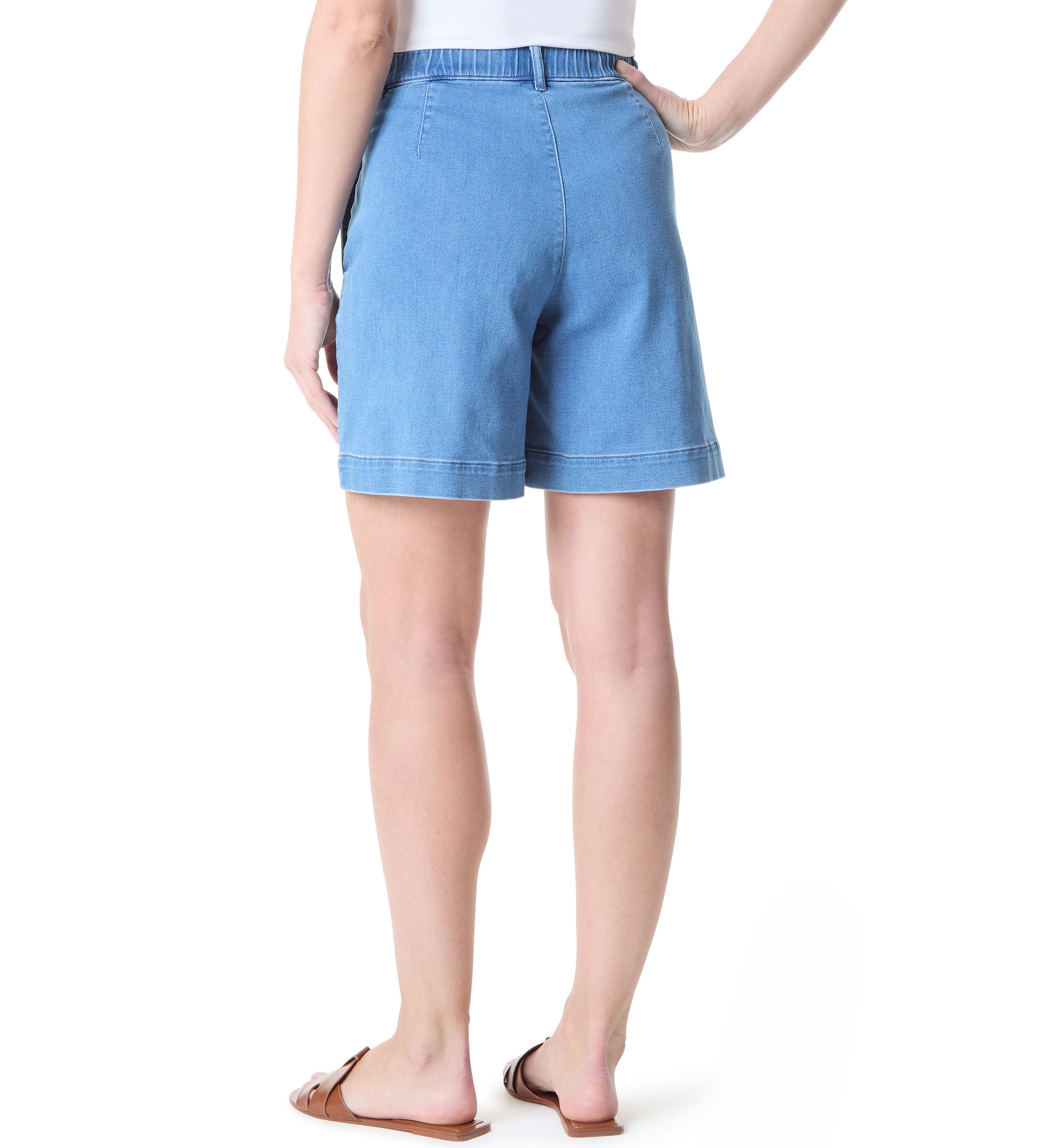 Petite Knit Denim Shorts
