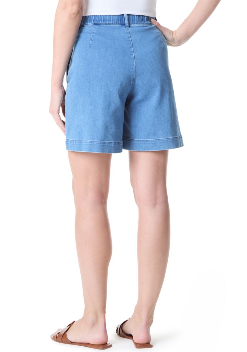 Petite Knit Denim Shorts