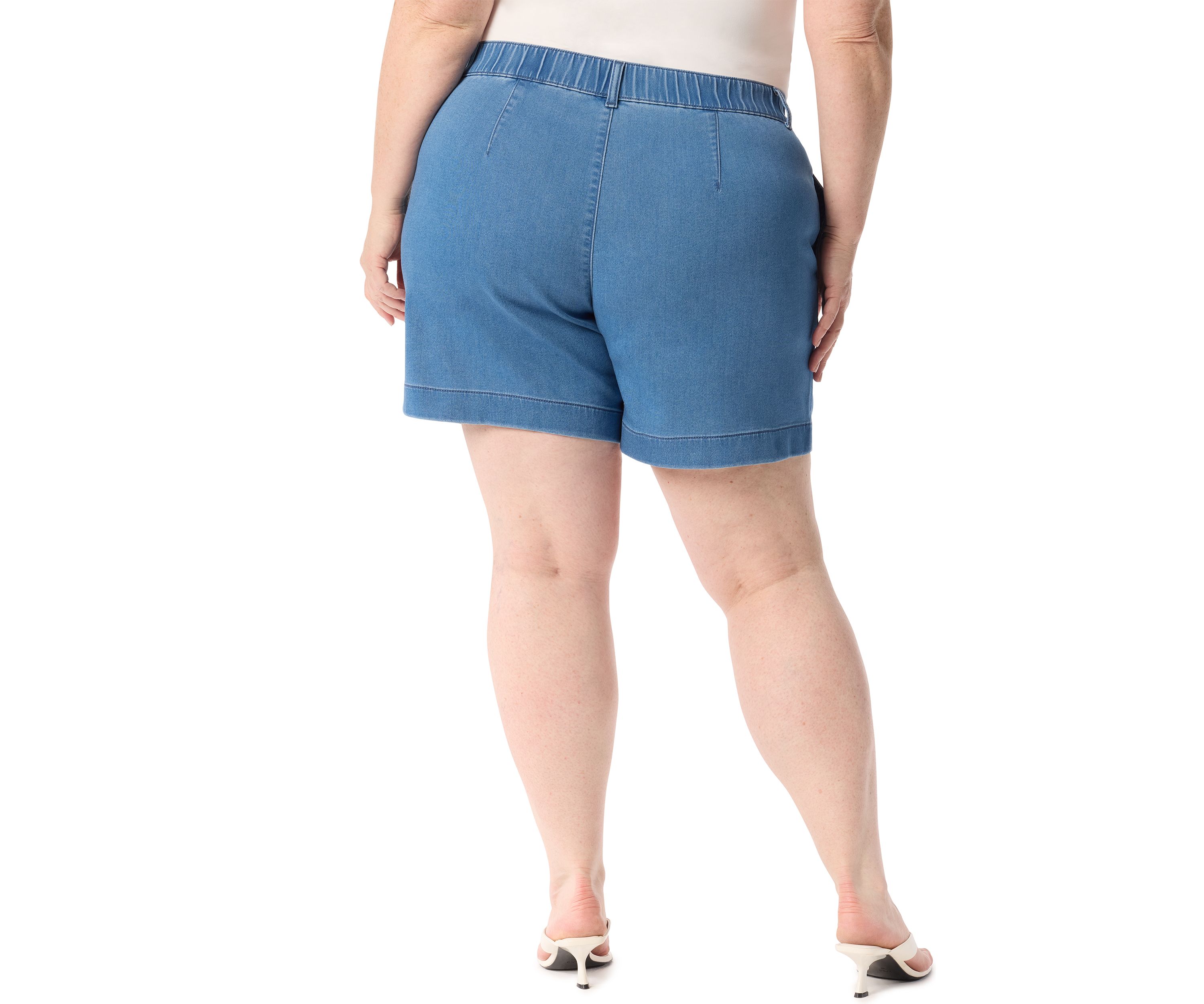 Plus Size Knit Seamed Shorts 