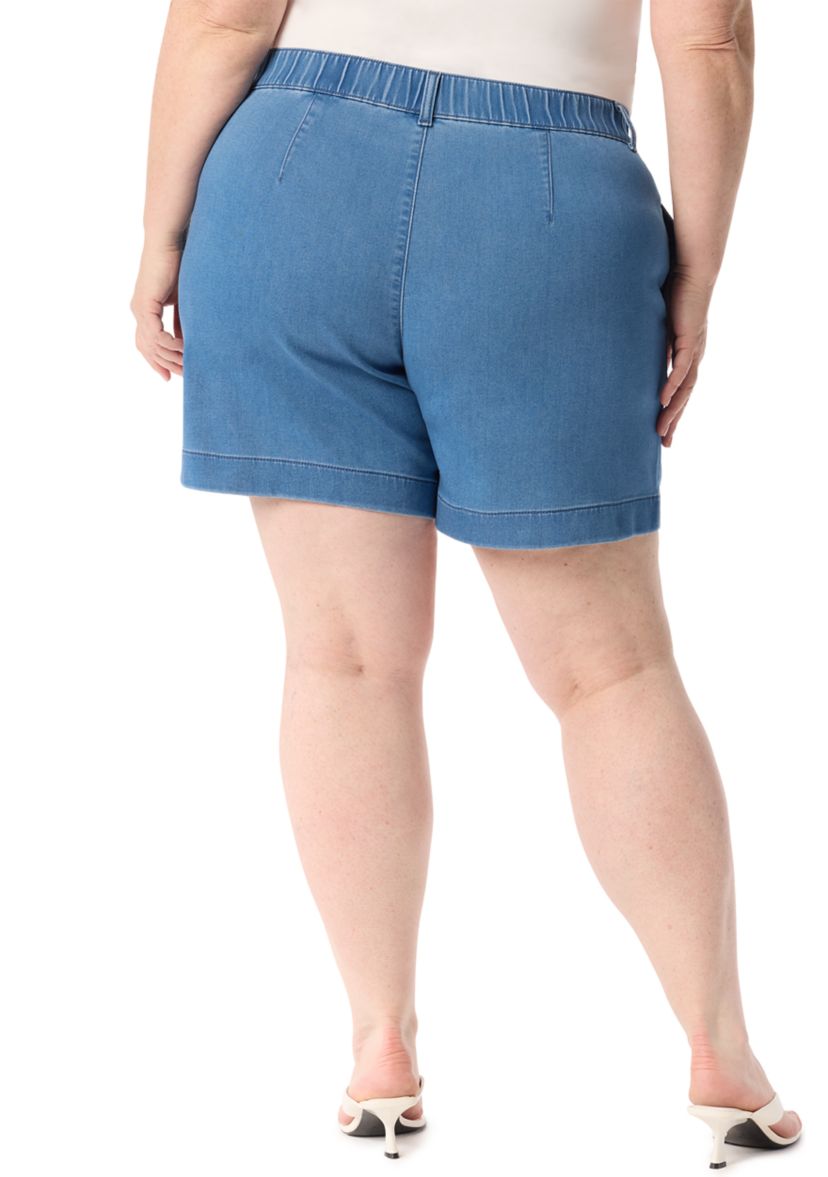 Plus Size Knit Seamed Shorts 