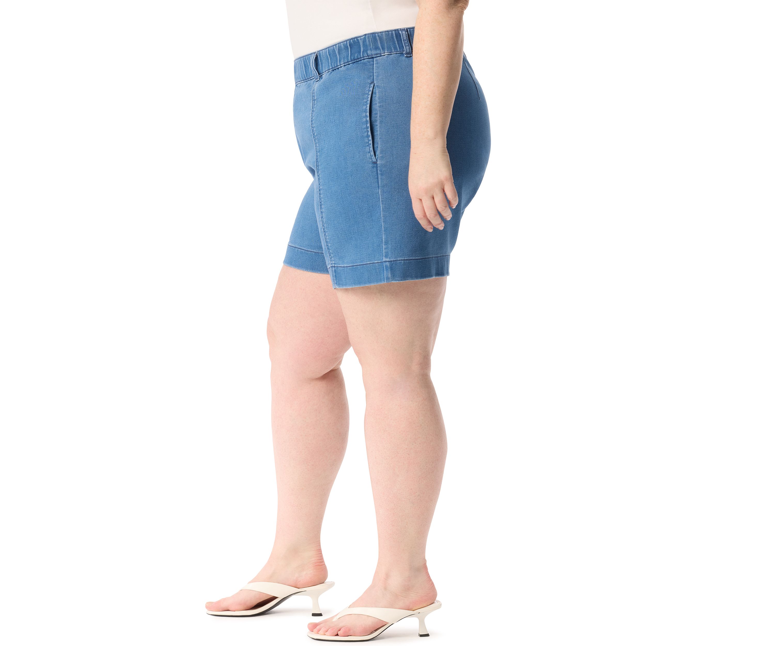 Plus Size Knit Seamed Shorts 