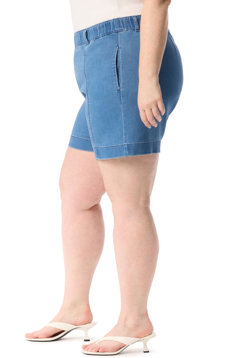 Plus Size Knit Seamed Shorts 