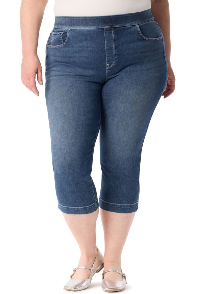 Plus Size High Rise Capri Pants