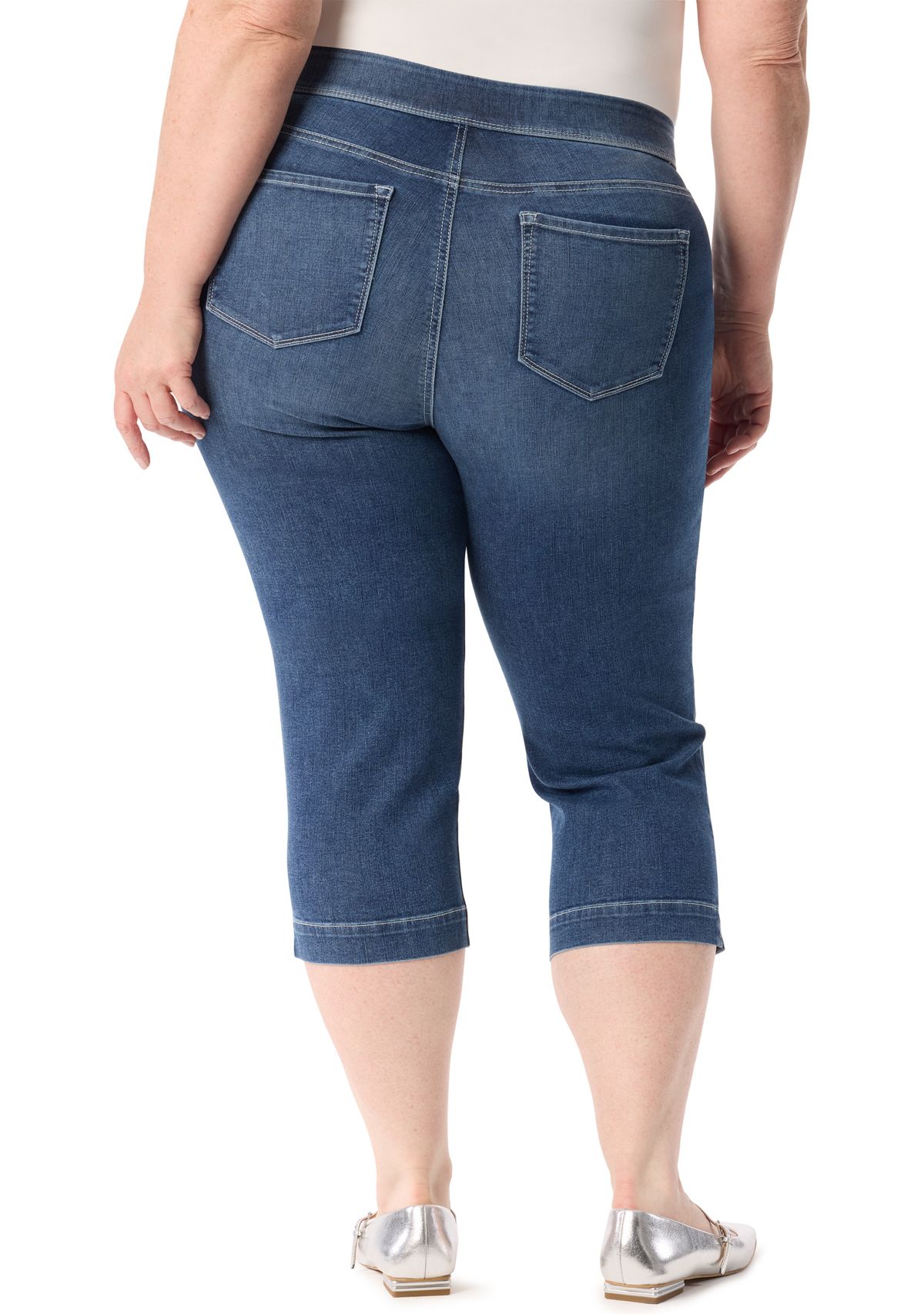 Plus Size High Rise Capri Pants