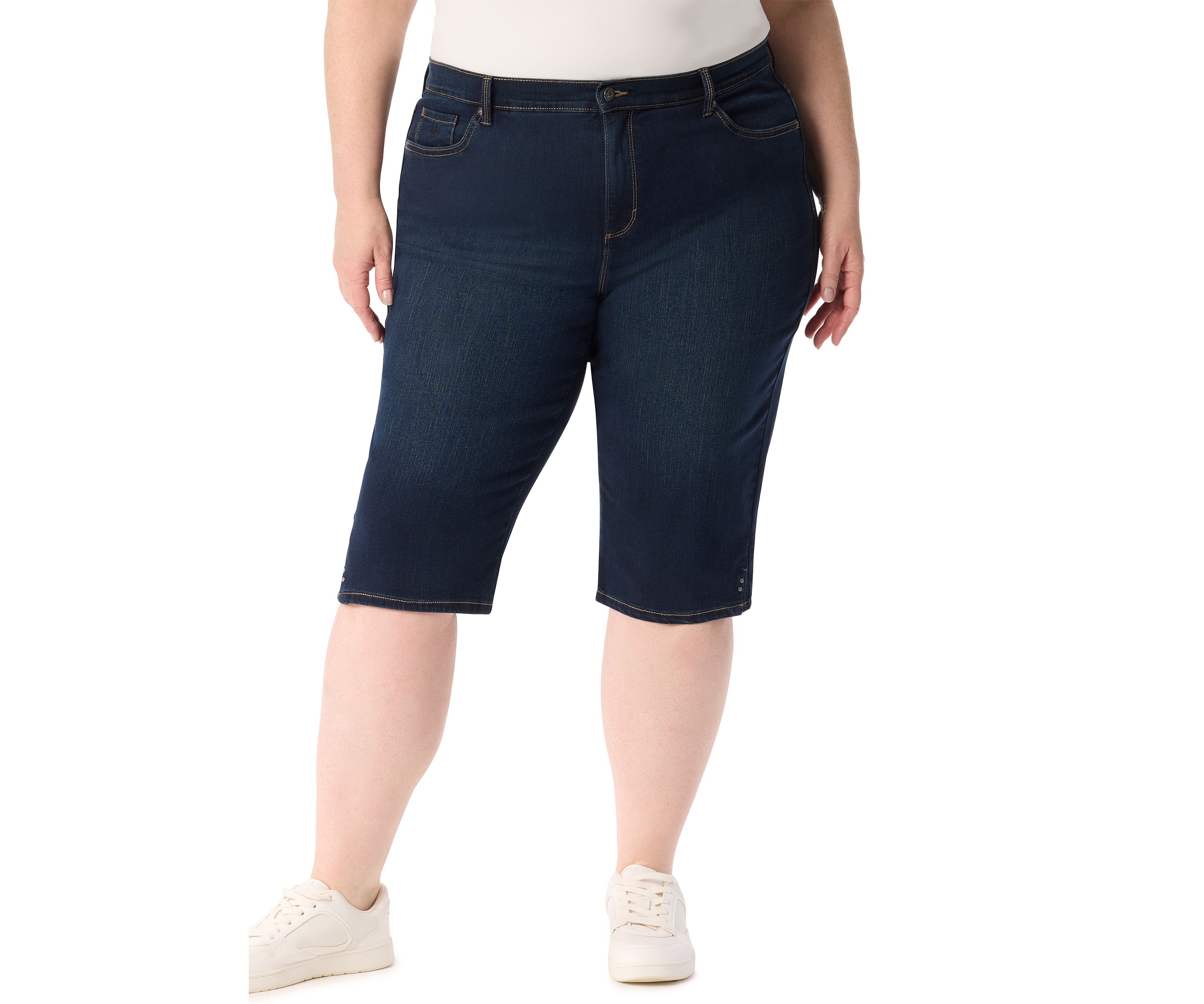 Plus Size Amanda Skimmer Denim Shorts 