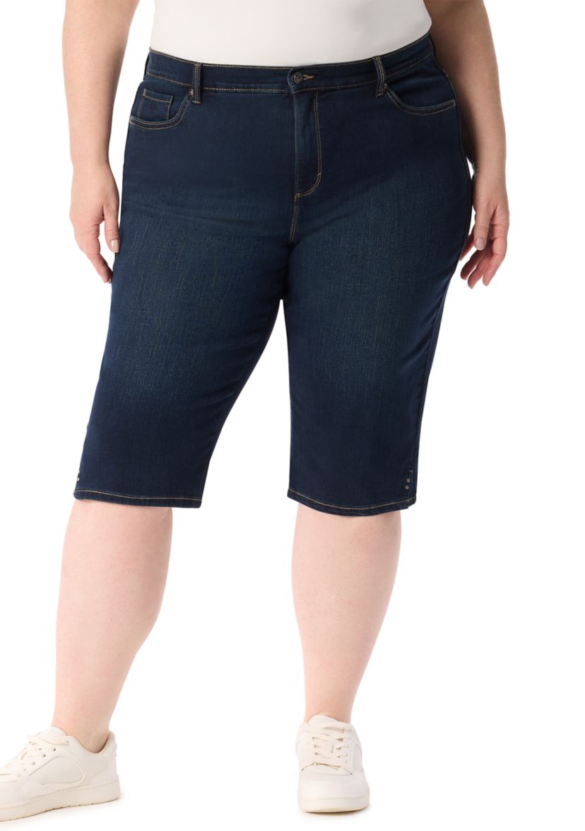 Plus Size Amanda Skimmer Denim Shorts 