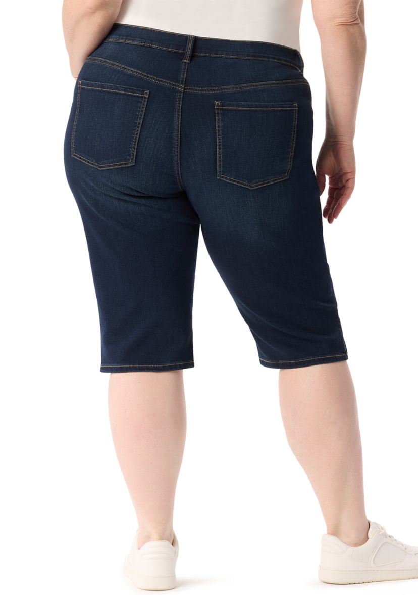 Plus Size Amanda Skimmer Denim Shorts 