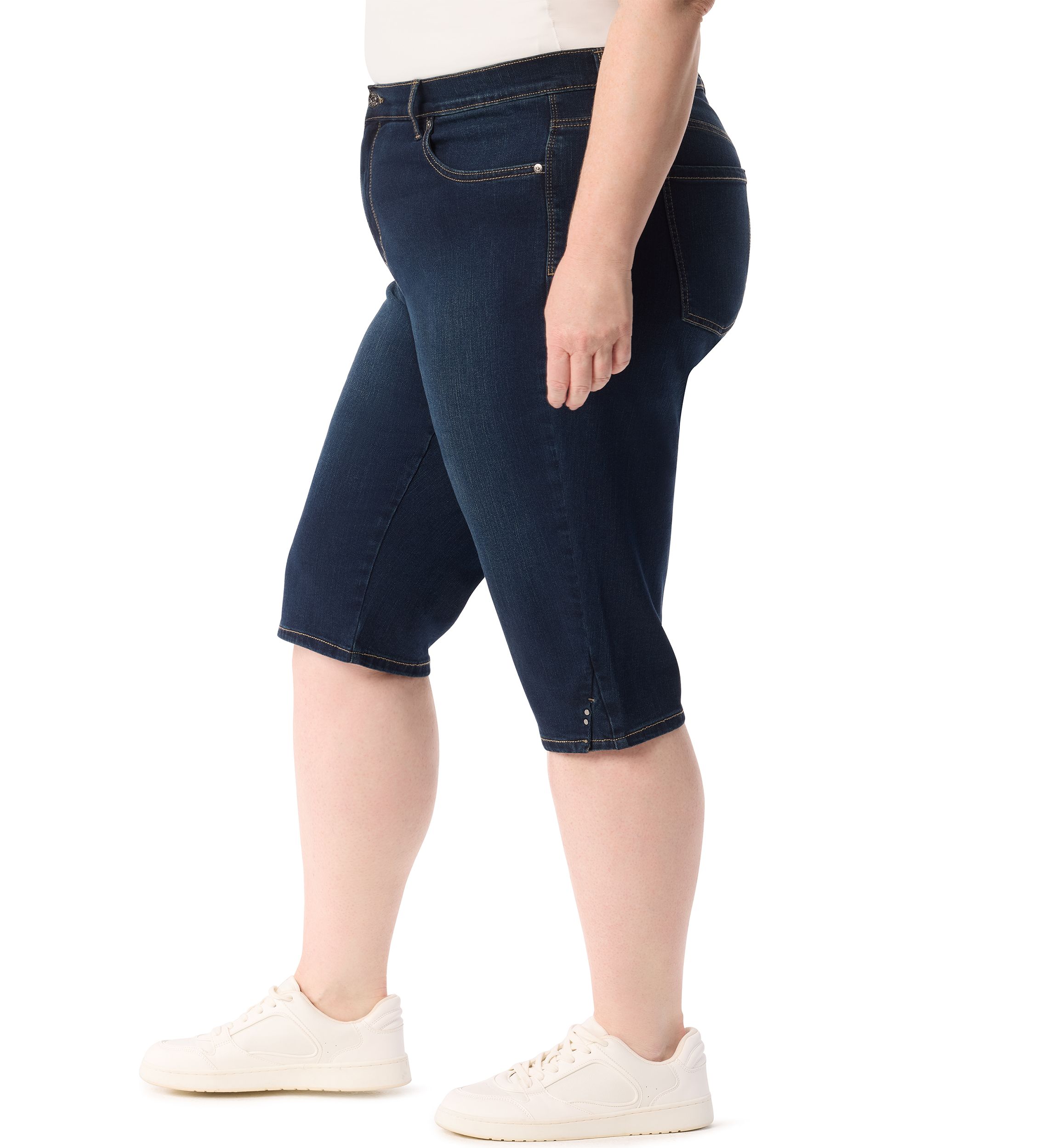Plus Size Amanda Skimmer Denim Shorts 