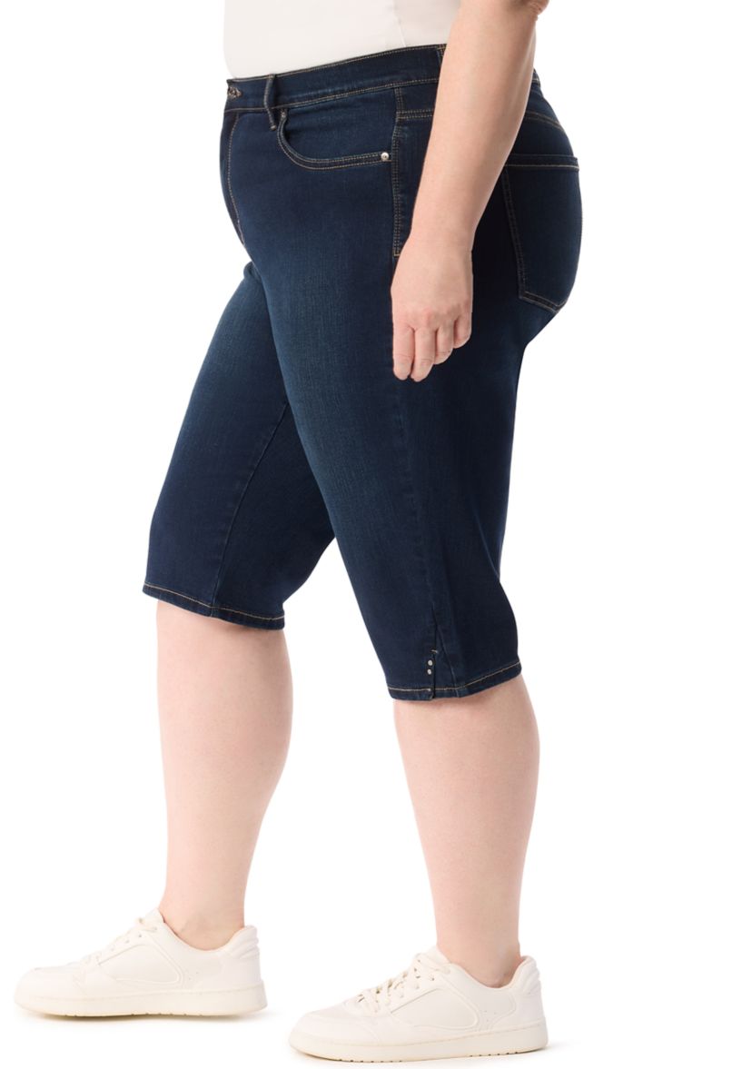Plus Size Amanda Skimmer Denim Shorts 