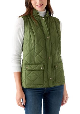 Gloria Vanderbilt Women's Quilted Vest, Green, Large