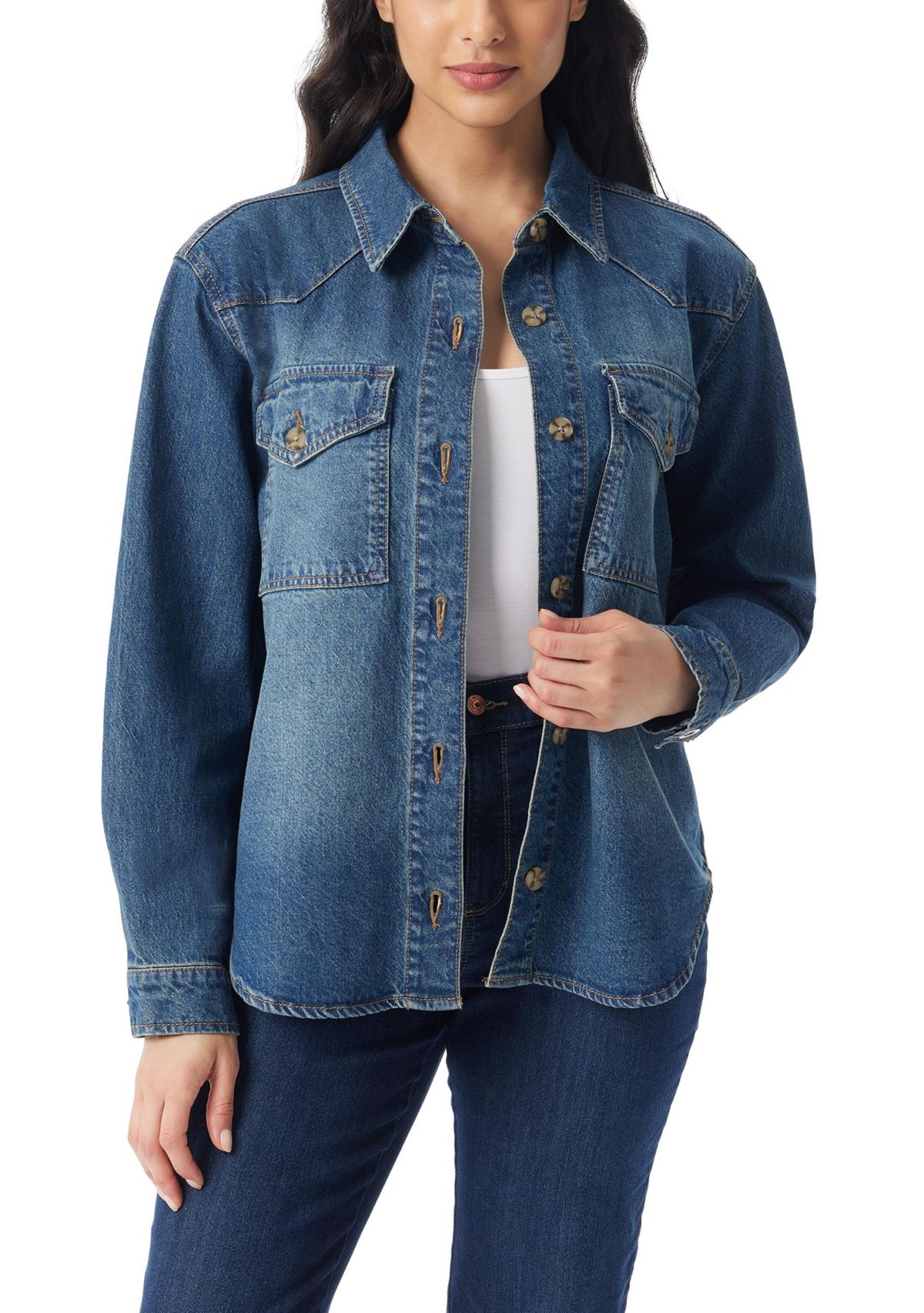 Womens Denim Shacket