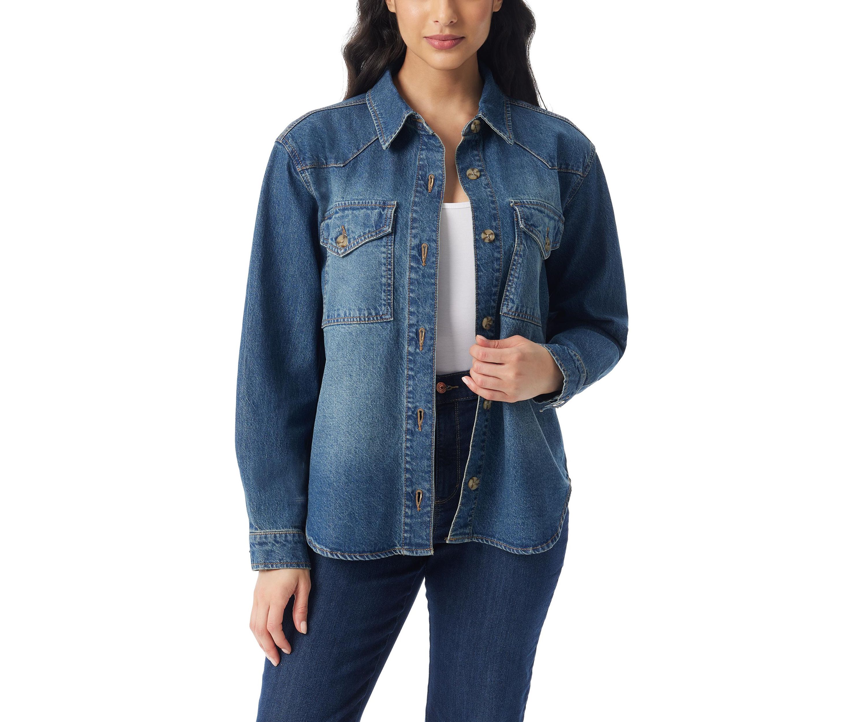 Womens Denim Shacket