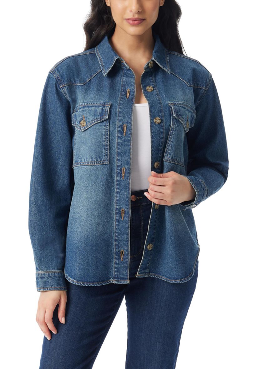 Womens Denim Shacket