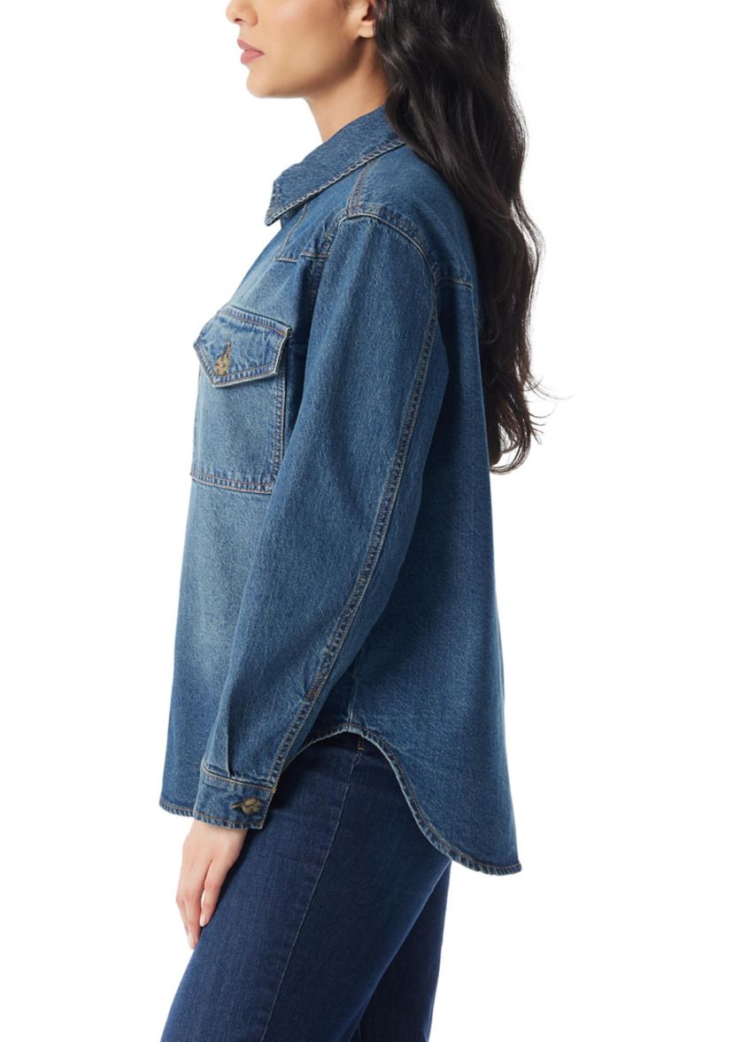 Womens Denim Shacket