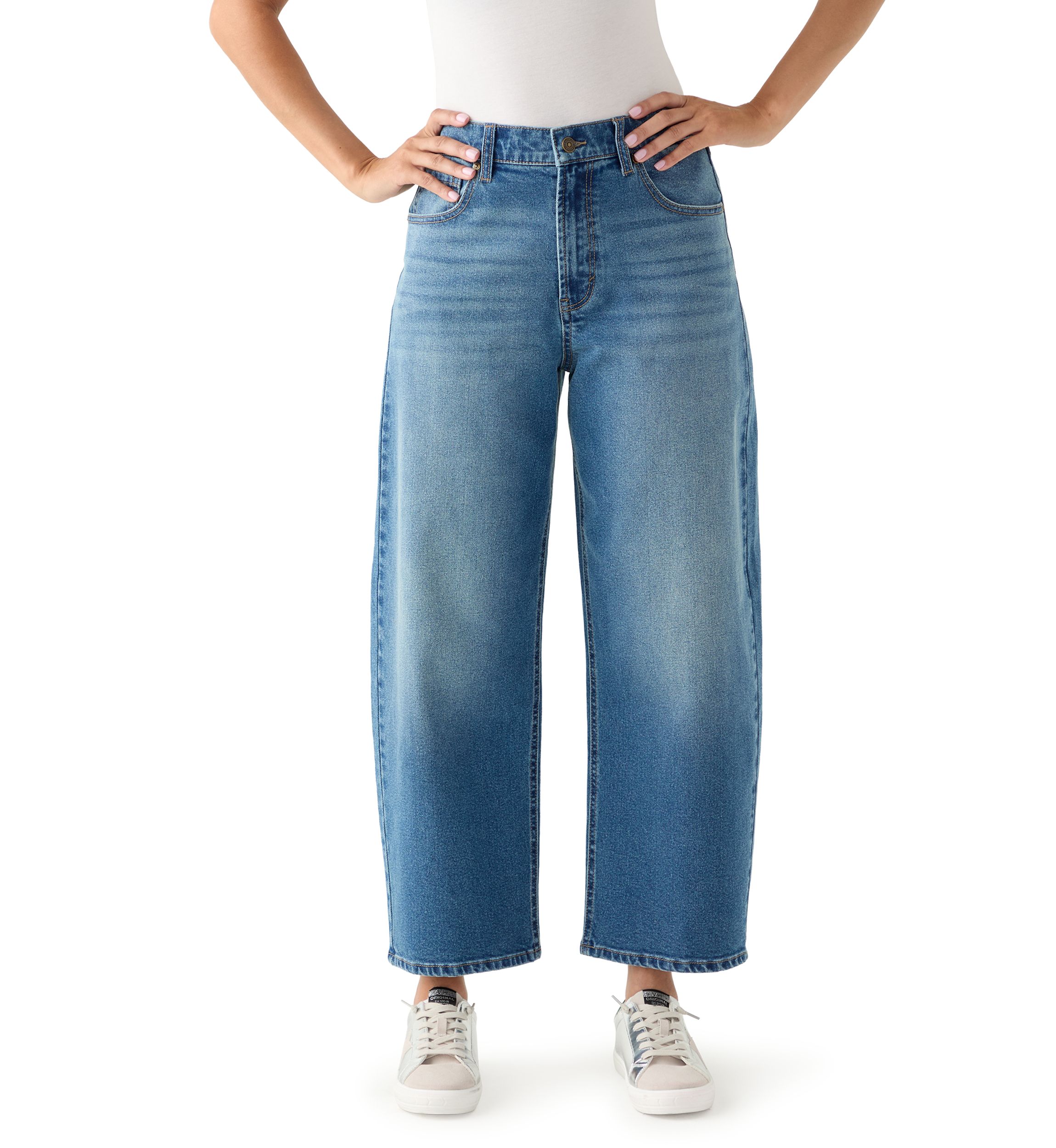 Womens Barrel Ankle Jeans 