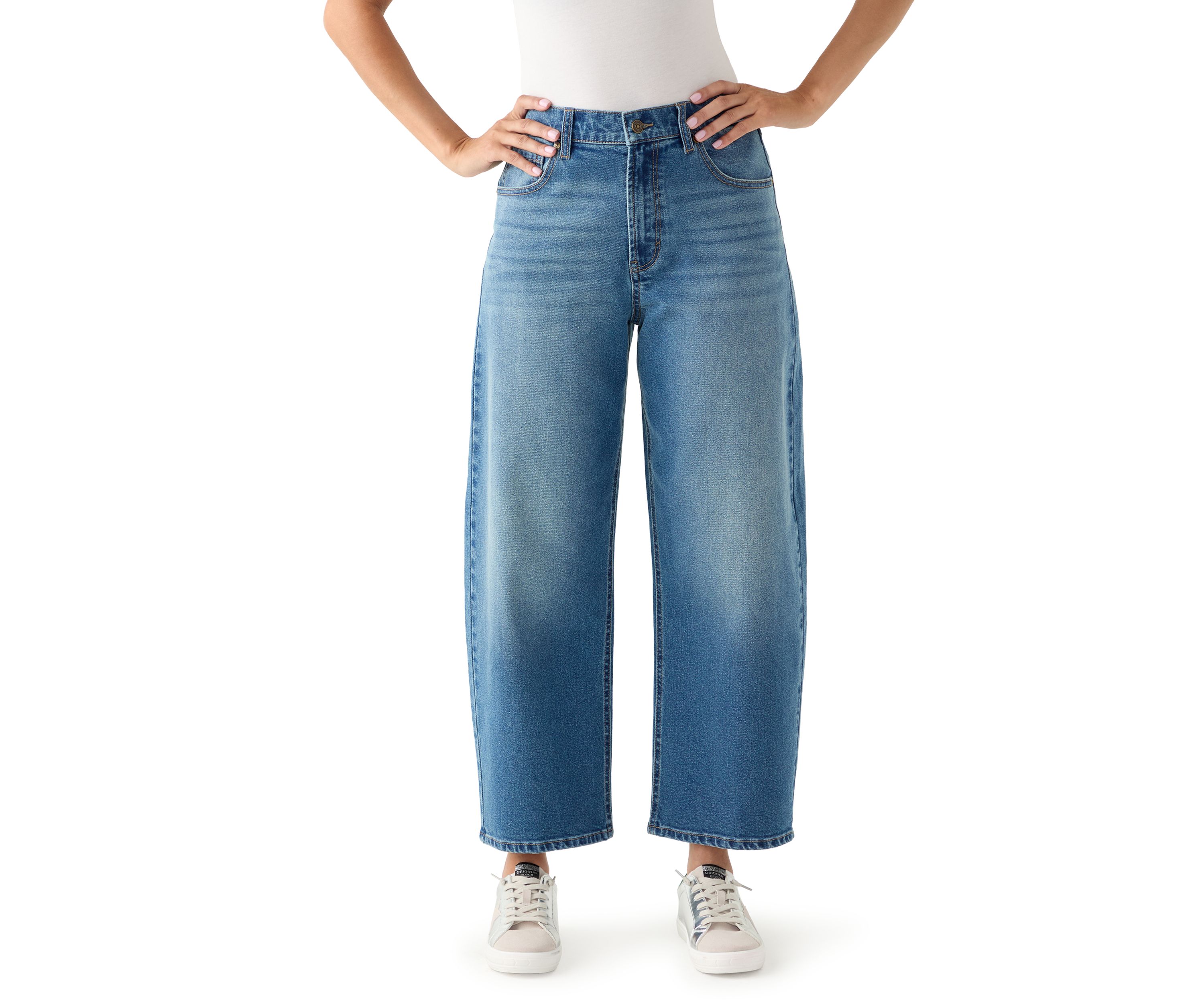 Womens Barrel Ankle Jeans 