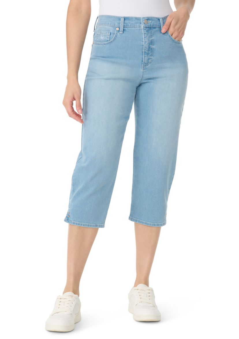Gloria Vanderbilt Women's Amanda Capri Jeans with Hem Slit | Belk