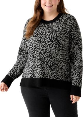 Gloria Vanderbilt Women's Plus Size Juliette Sweater, Grey, 3X