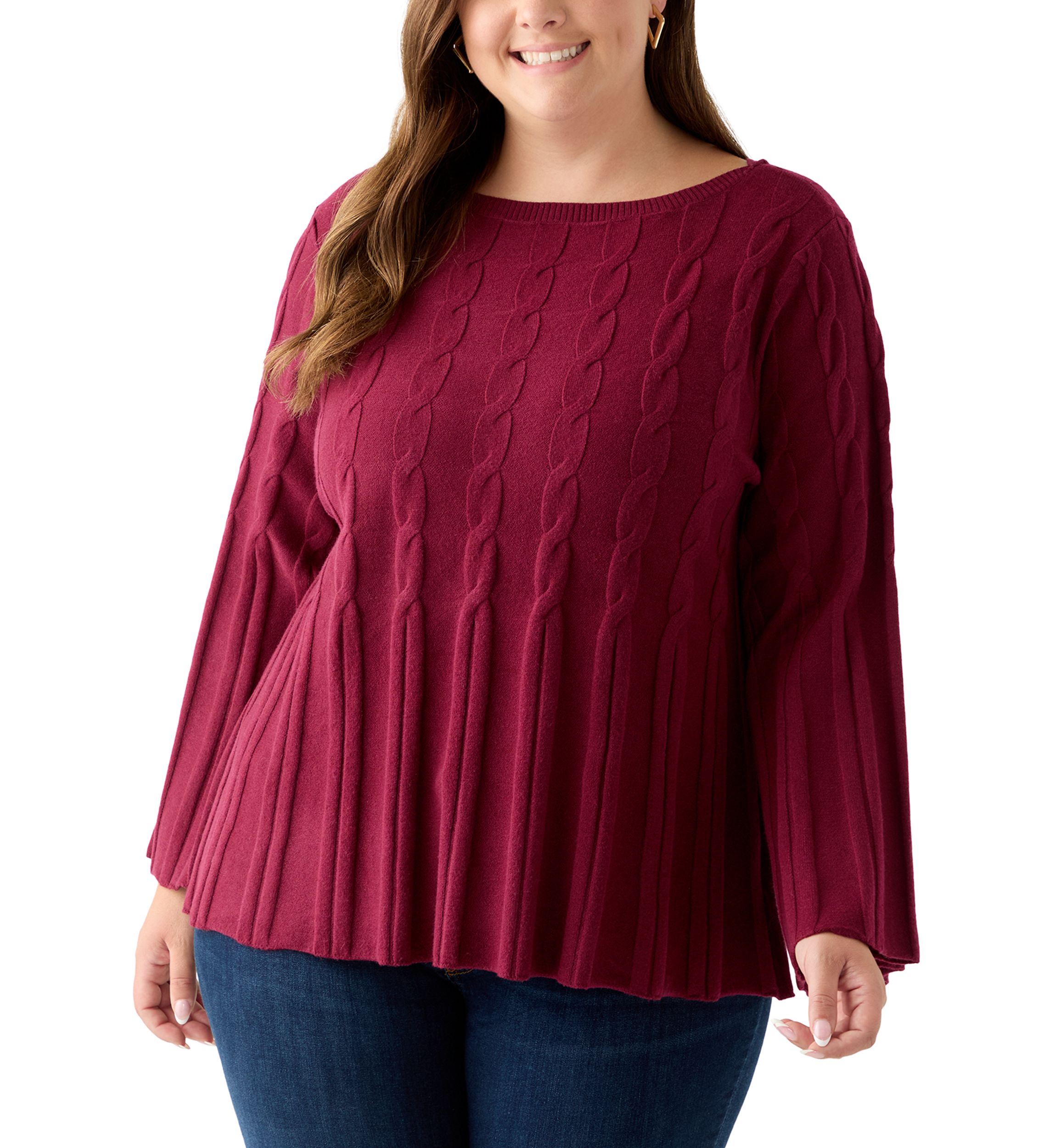Plus Size Maren Release Cable Sweater 