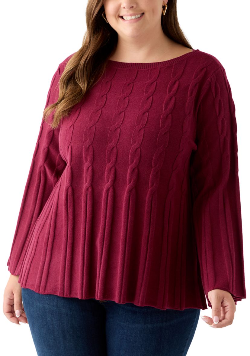 Plus Size Maren Release Cable Sweater 