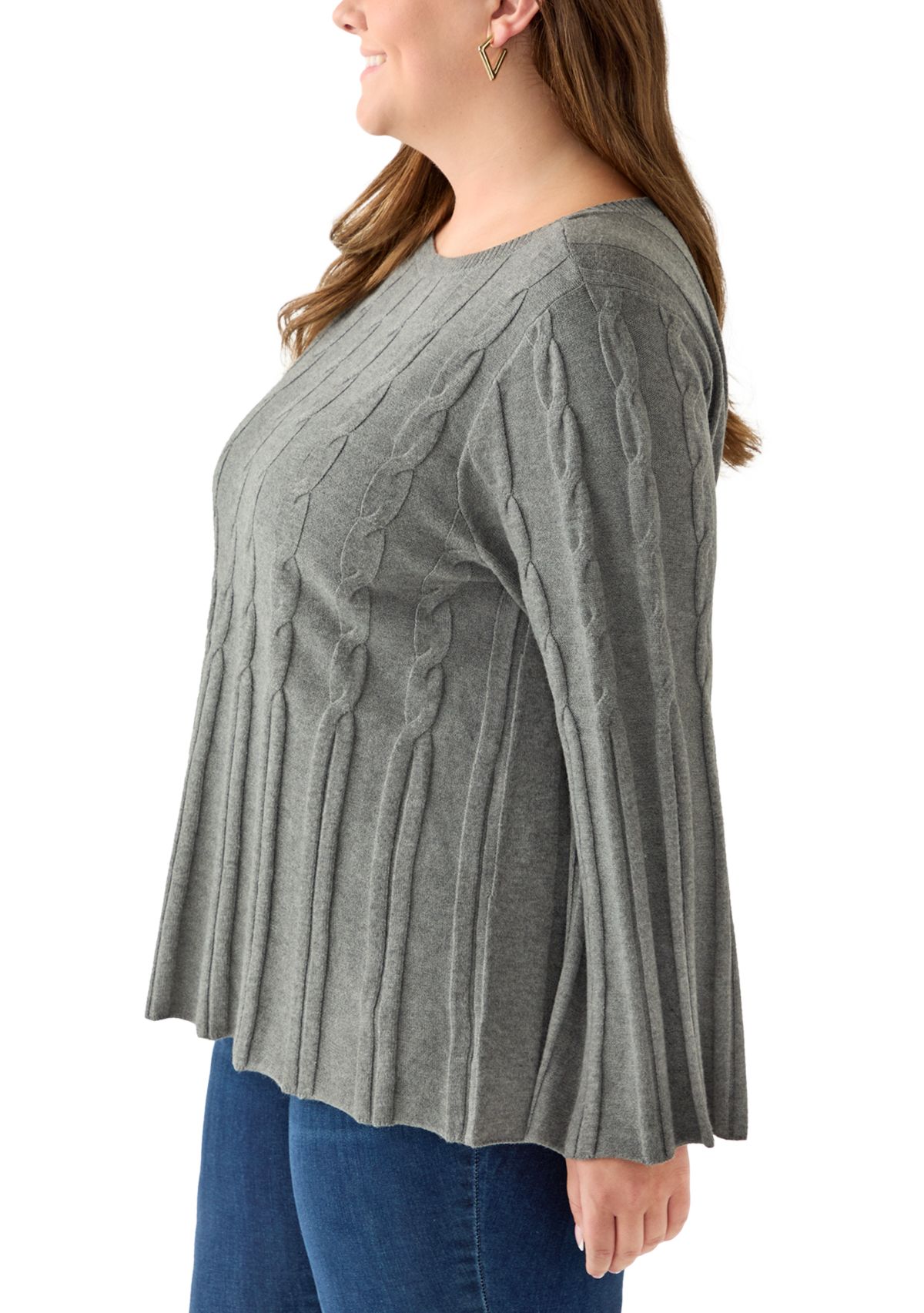 Plus Size Maren Release Cable Sweater 