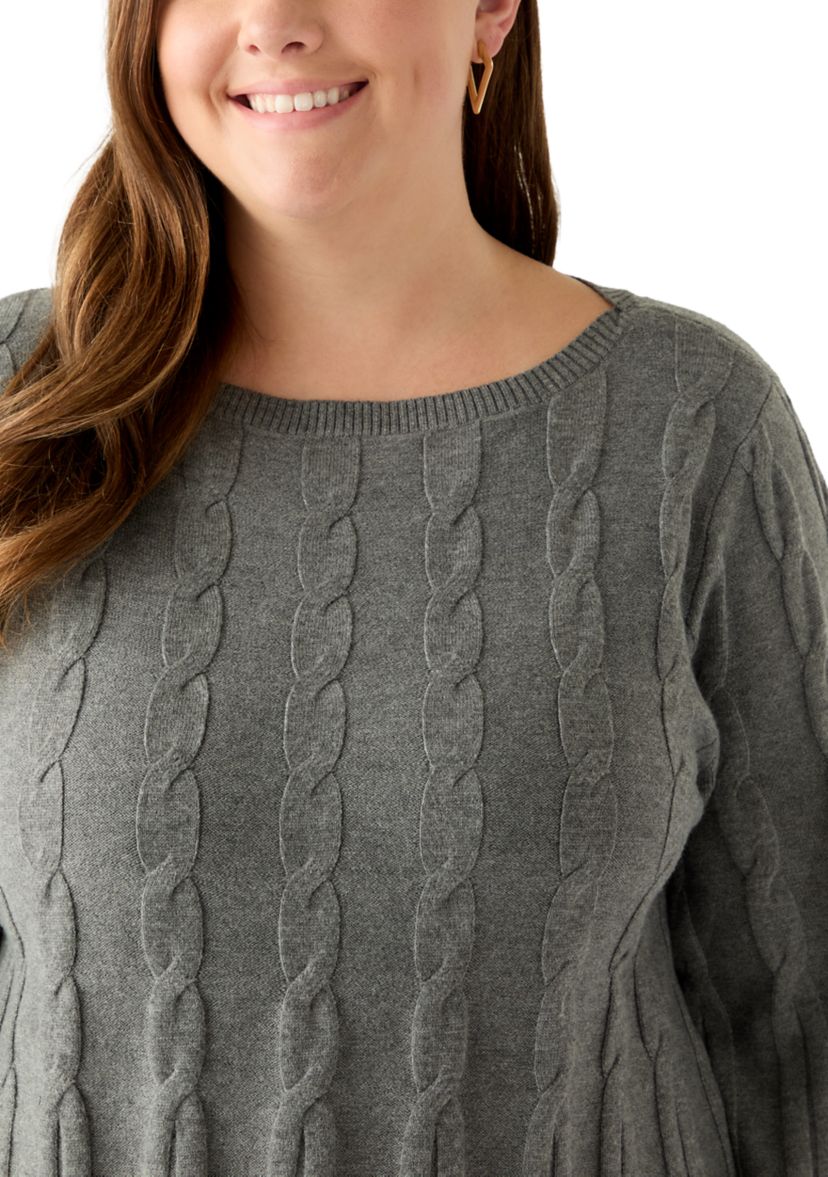 Plus Size Maren Release Cable Sweater 
