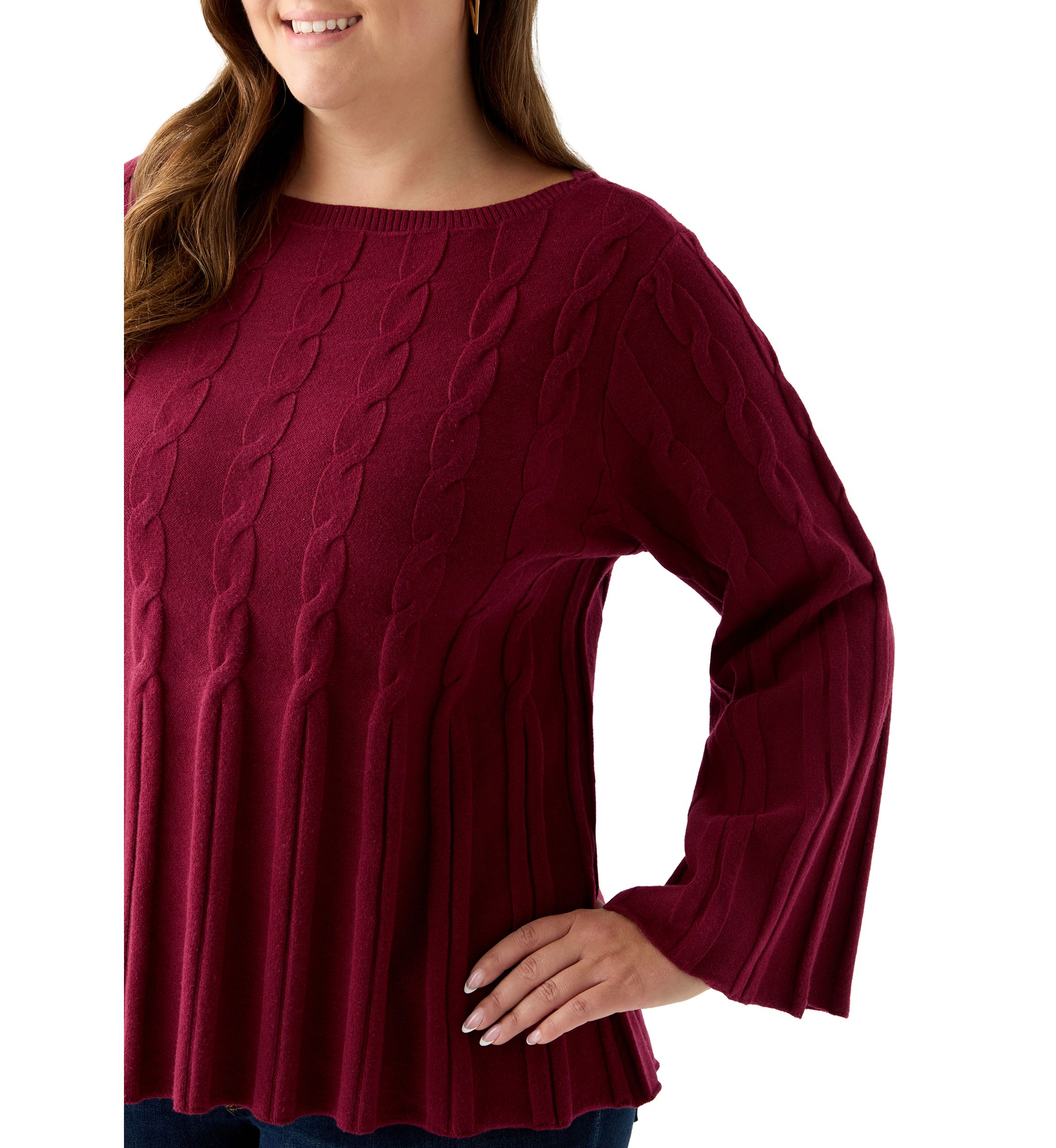 Plus Size Maren Release Cable Sweater 