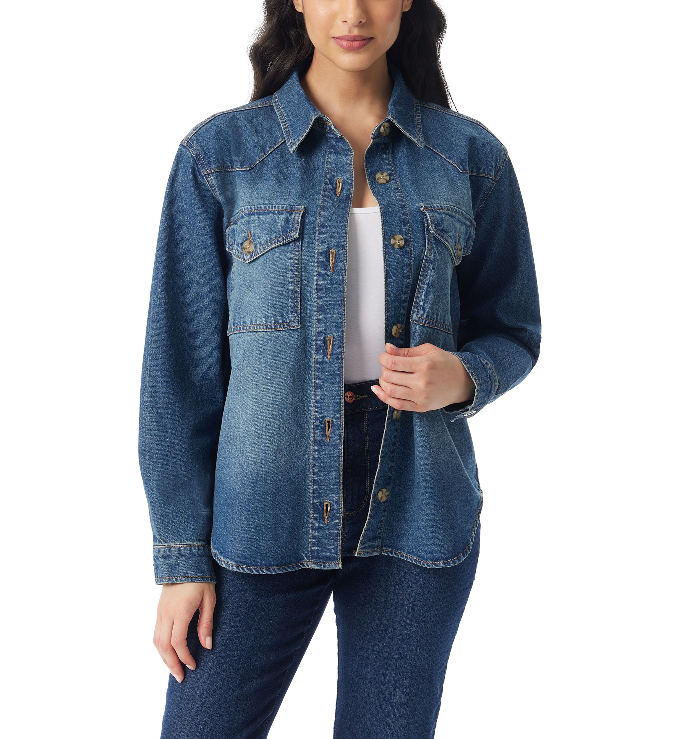 Petite Denim Shacket