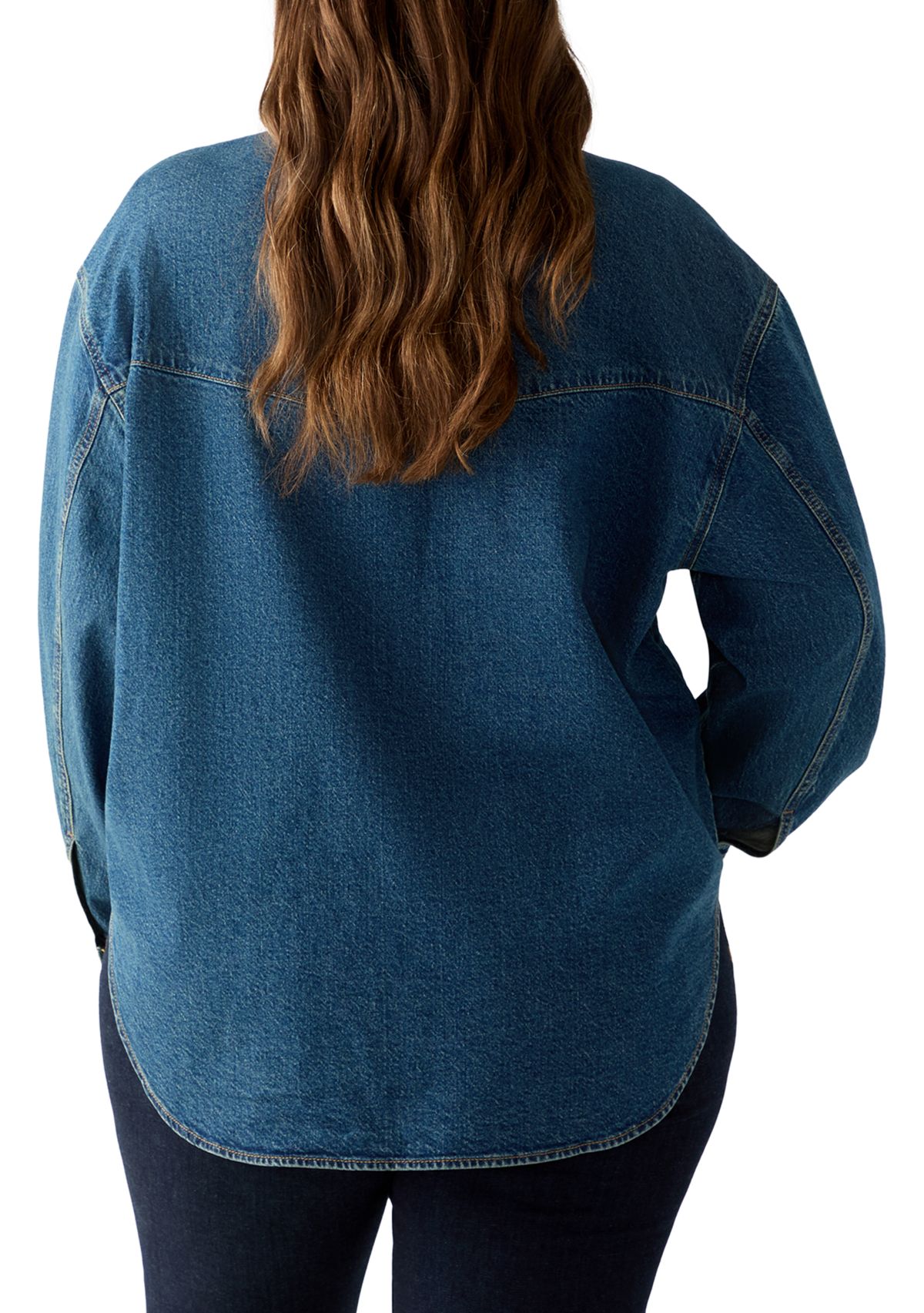Plus Size Denim Shacket