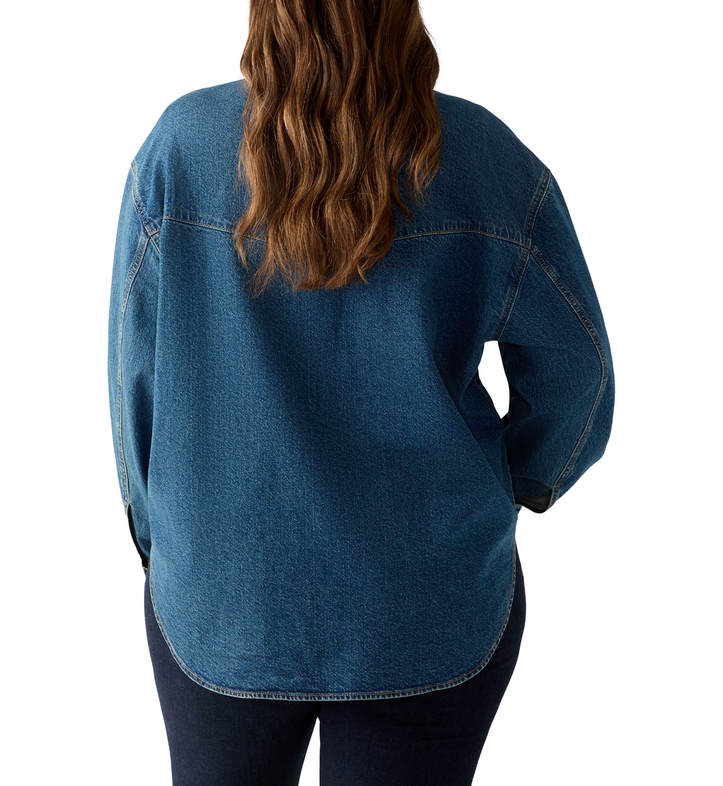 Plus Size Denim Shacket