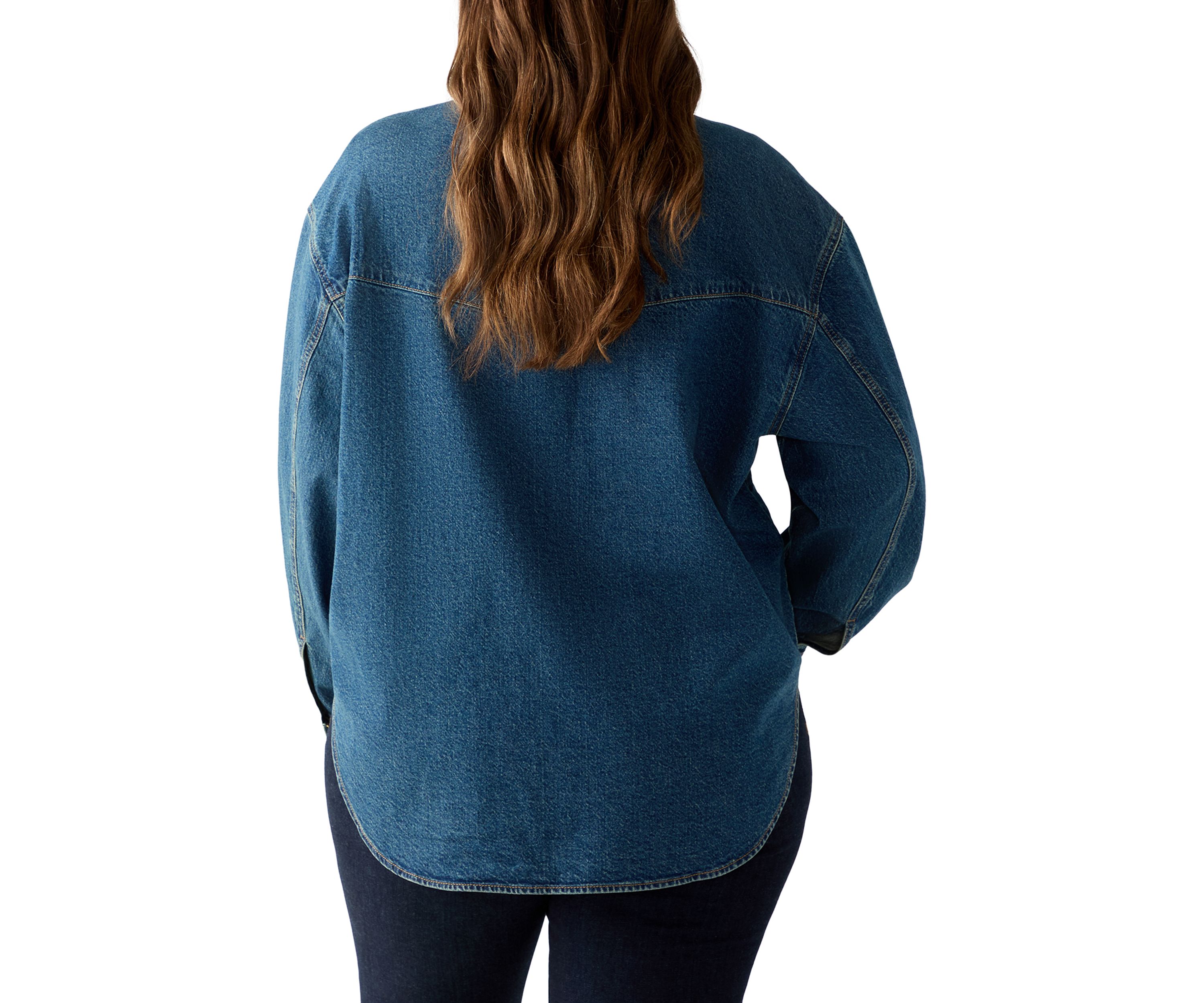 Plus Size Denim Shacket