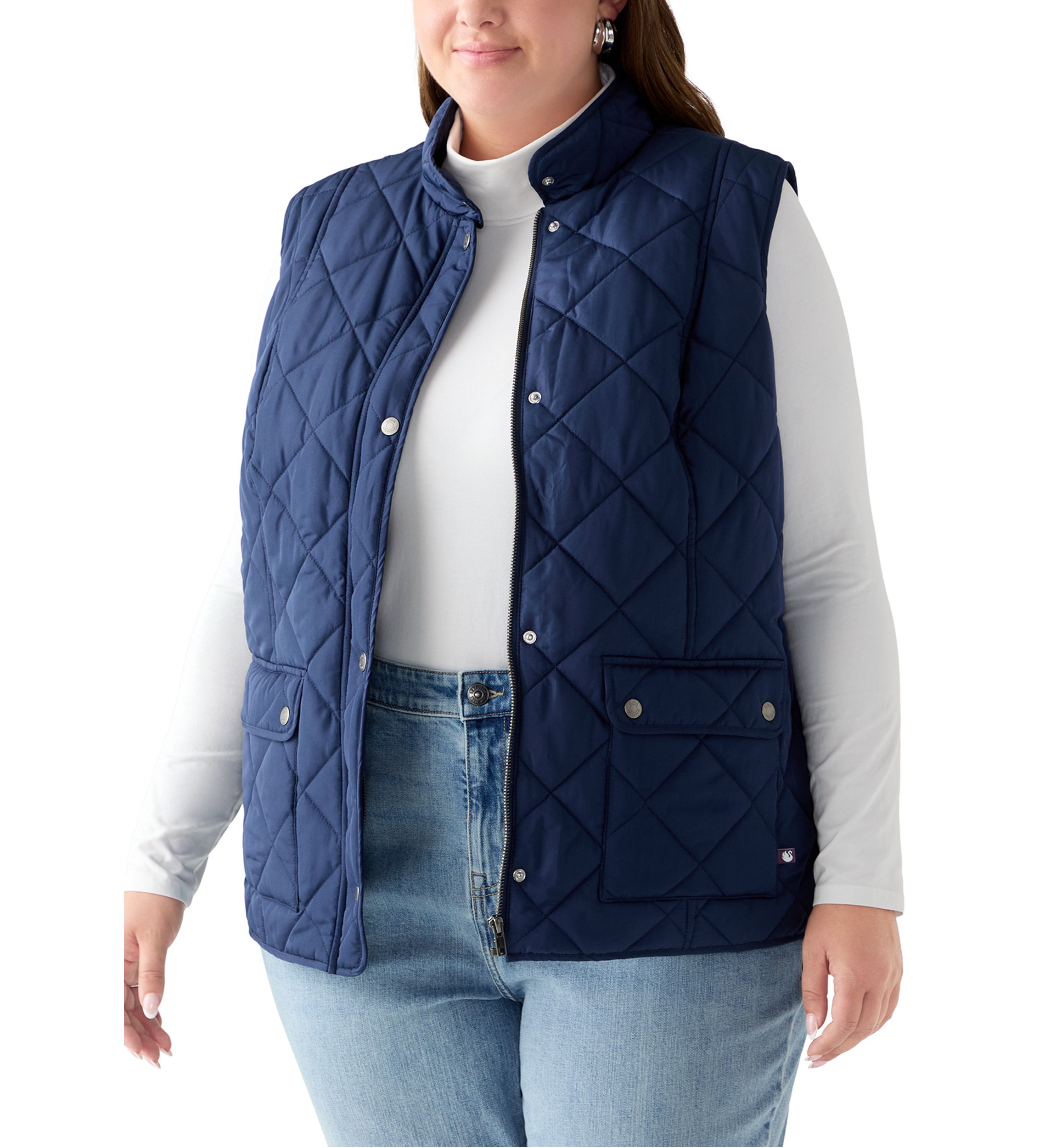 Plus Size Quilted Vest 