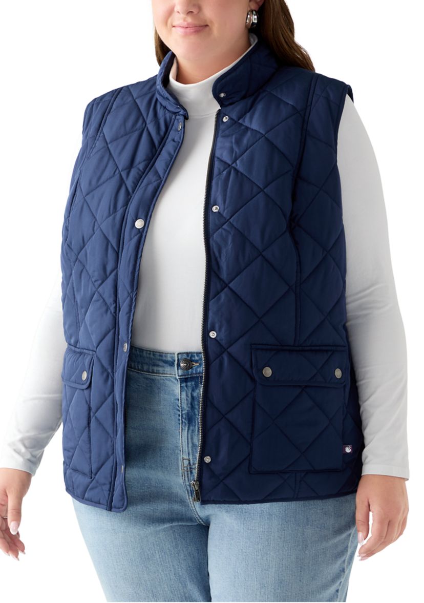 Plus Size Quilted Vest 