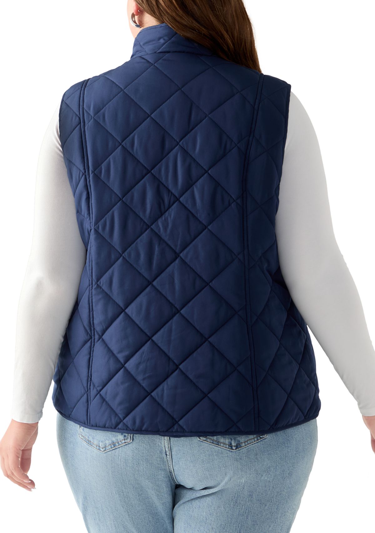 Plus Size Quilted Vest 