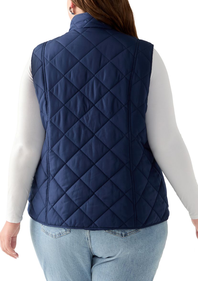 Plus Size Quilted Vest 