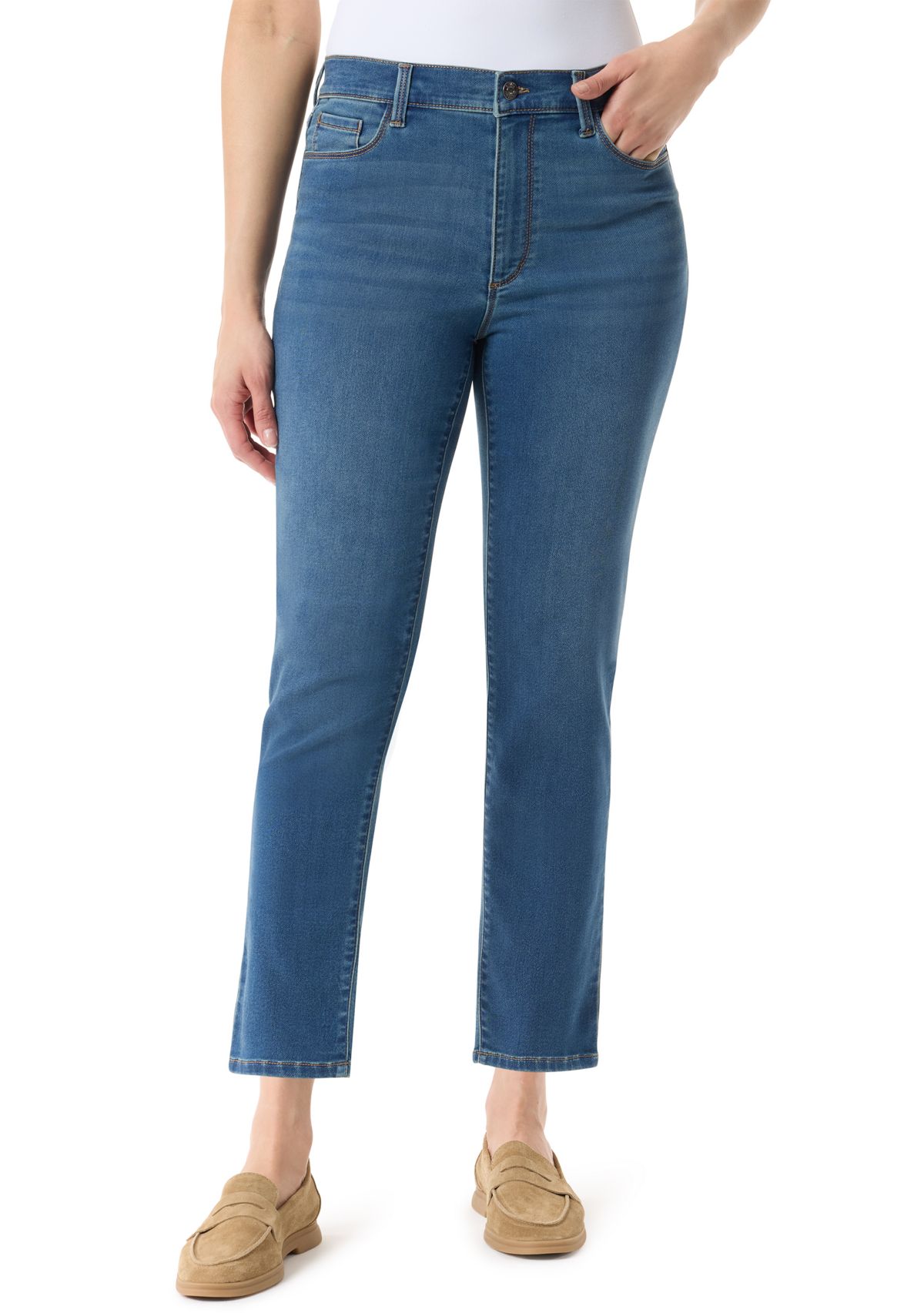 Petite California 5 Pocket Straight Ankle Jeans