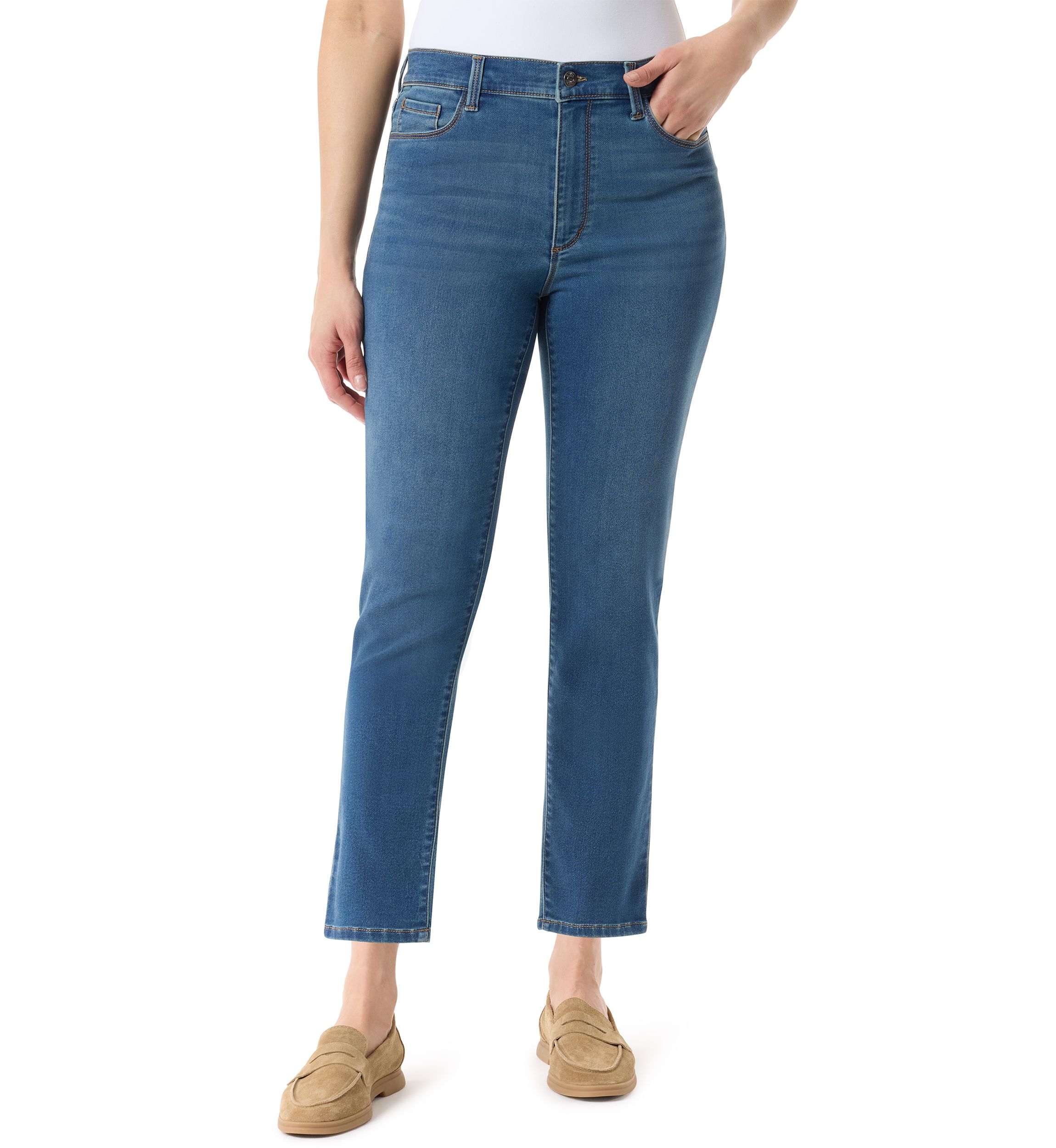 Petite California 5 Pocket Straight Ankle Jeans