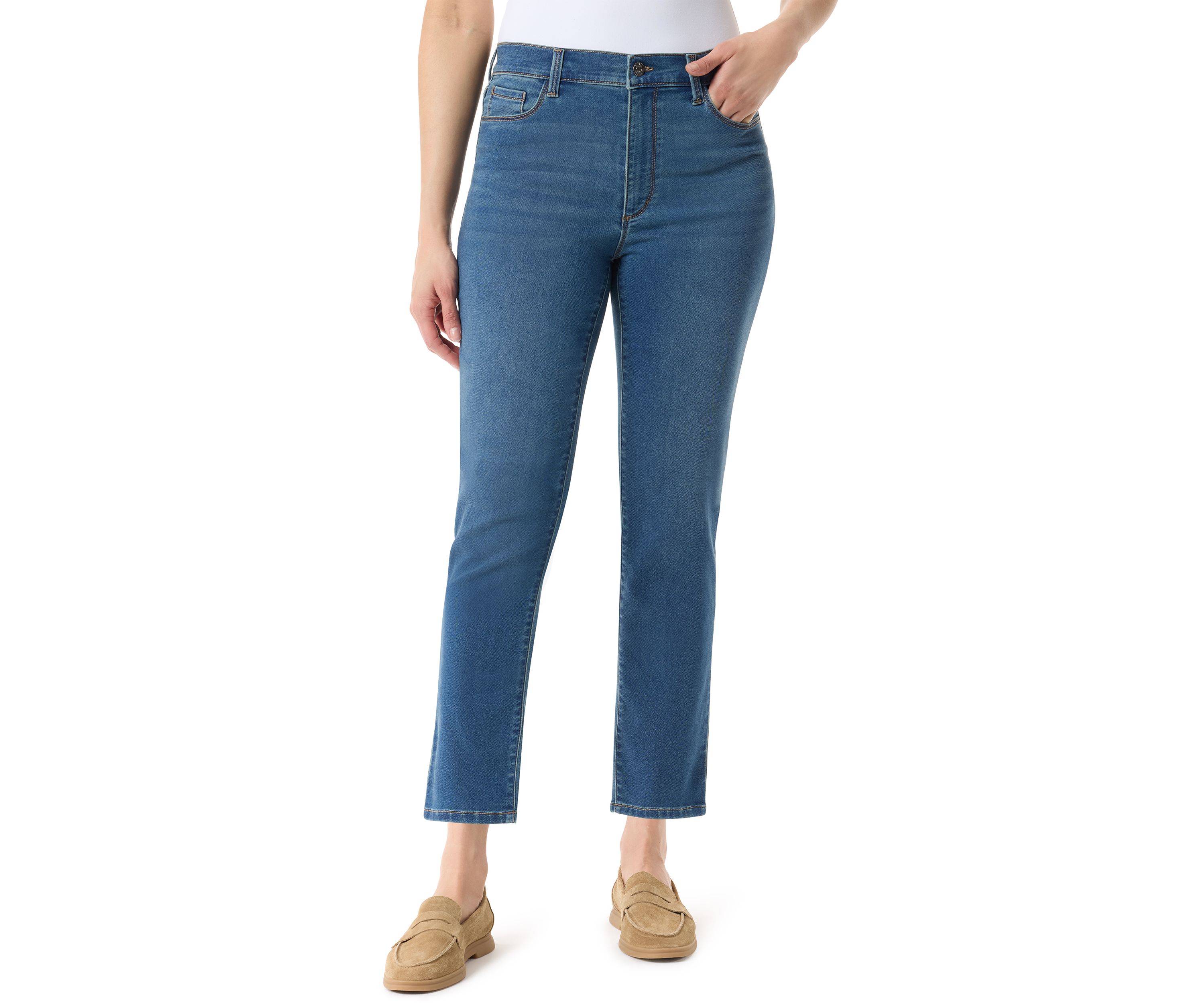 Petite California 5 Pocket Straight Ankle Jeans