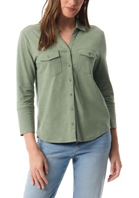 Gloria Vanderbilt Women's Ashten Top, Sage, Large