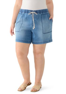 Gloria Vanderbilt Women's Plus Size Knit Denim Bermuda Shorts