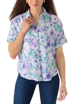 Gloria Vanderbilt Women's Petite Diasy Woven Top